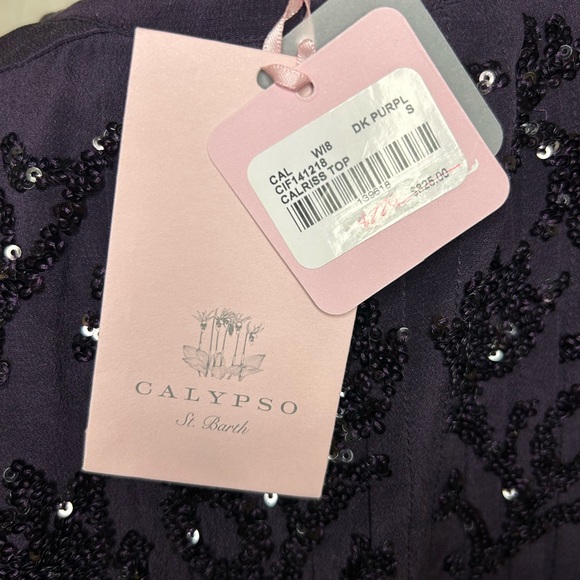 NWT Calypso St. Barth Calriss Tunic Top Dark Purple - Picture 8 of 10